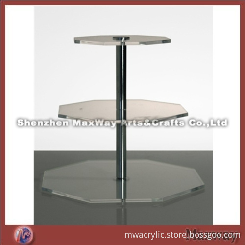 Clear Cctagonal Promotional Acrylic 3 Tiers Tower Wedding Party Cup Cake Display Stand Rack